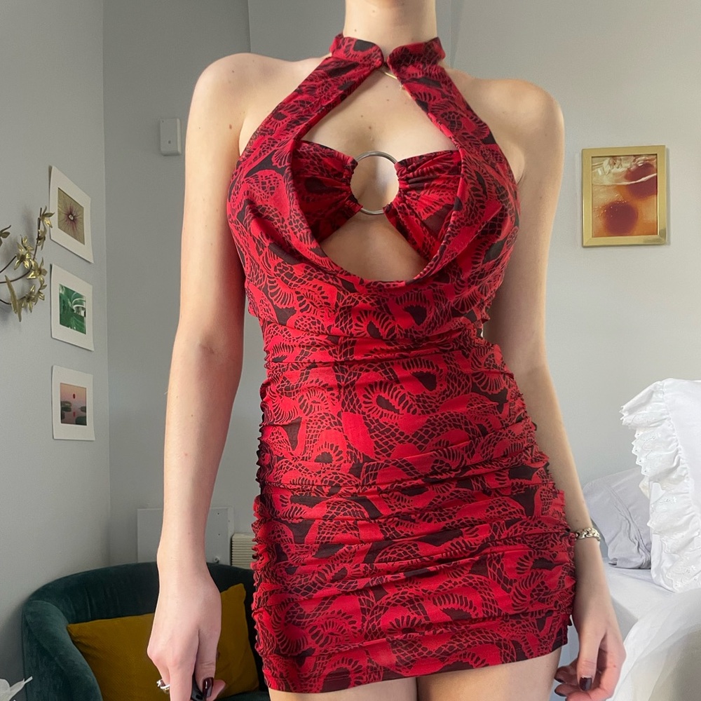 IAMGIA red and black snake dress